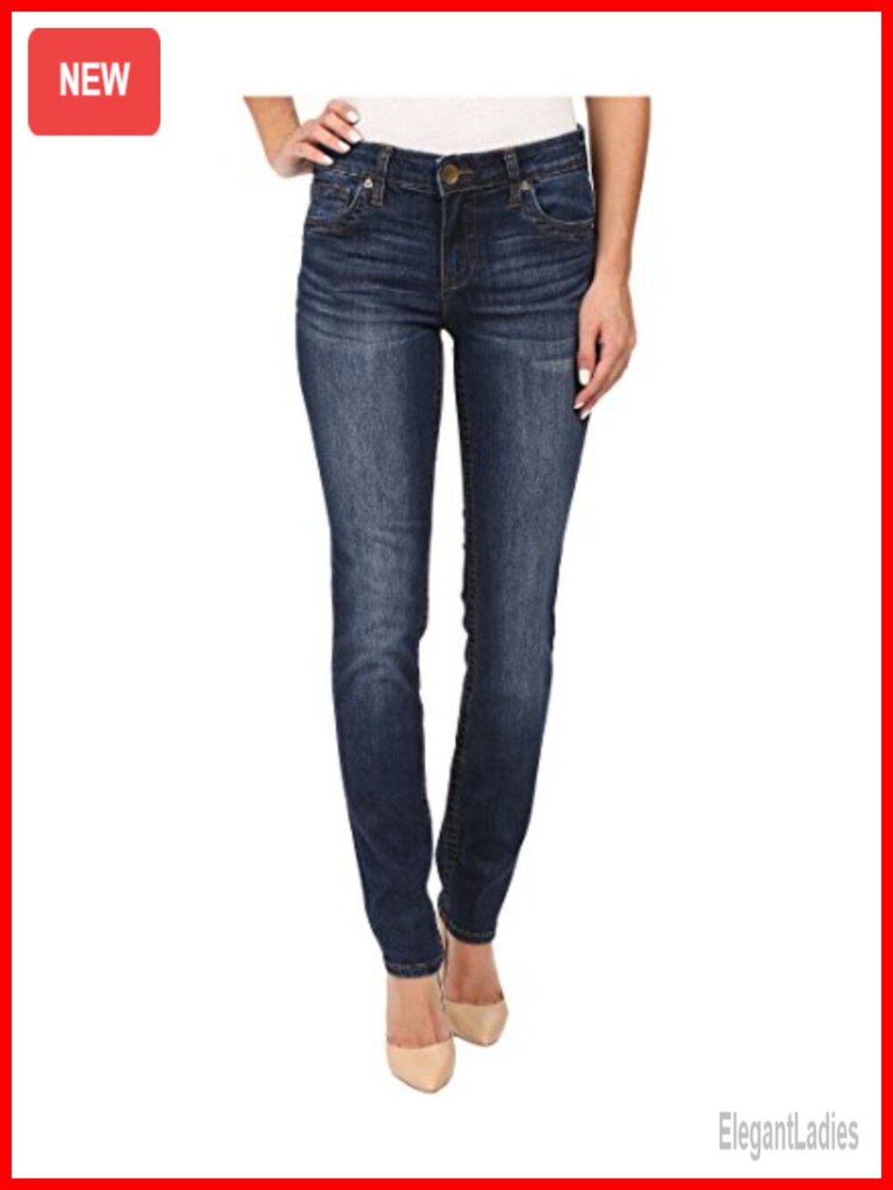 High Rise Straight Leg Jeans Raw Cut Hem Five Pocket Denim